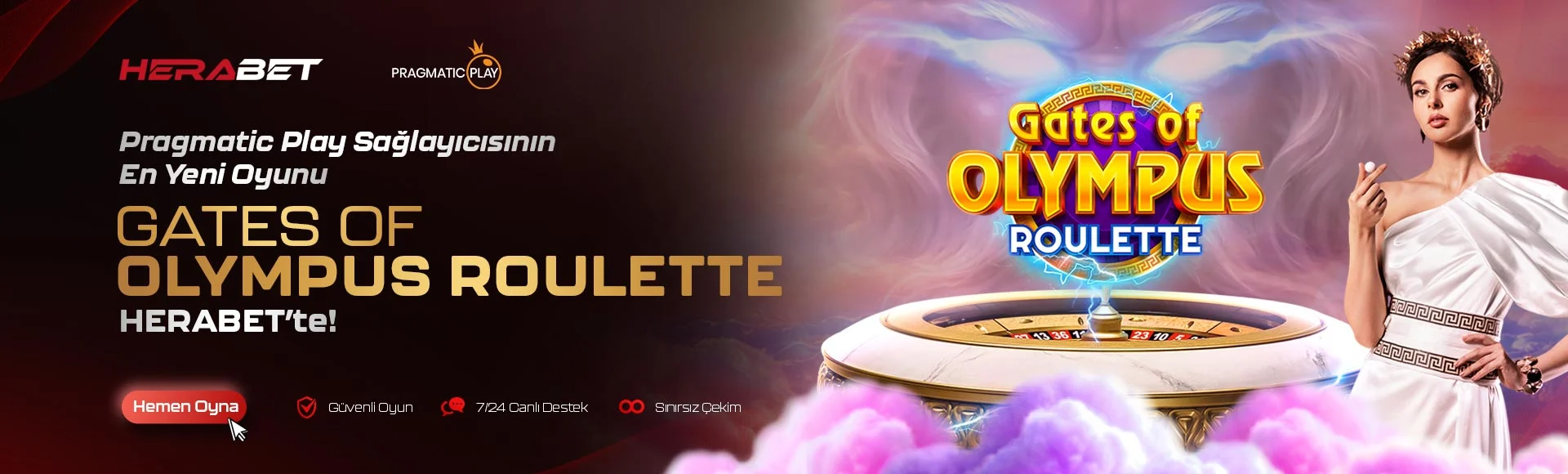 Herabet Gates of Olympus Roulette kampanya afişi